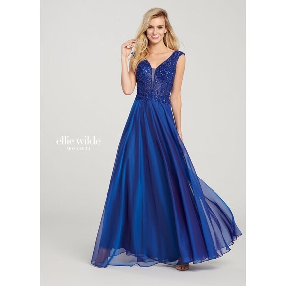 Ellie Wilde Chiffon Grad Dress EW119050 - Picture 2 of 5